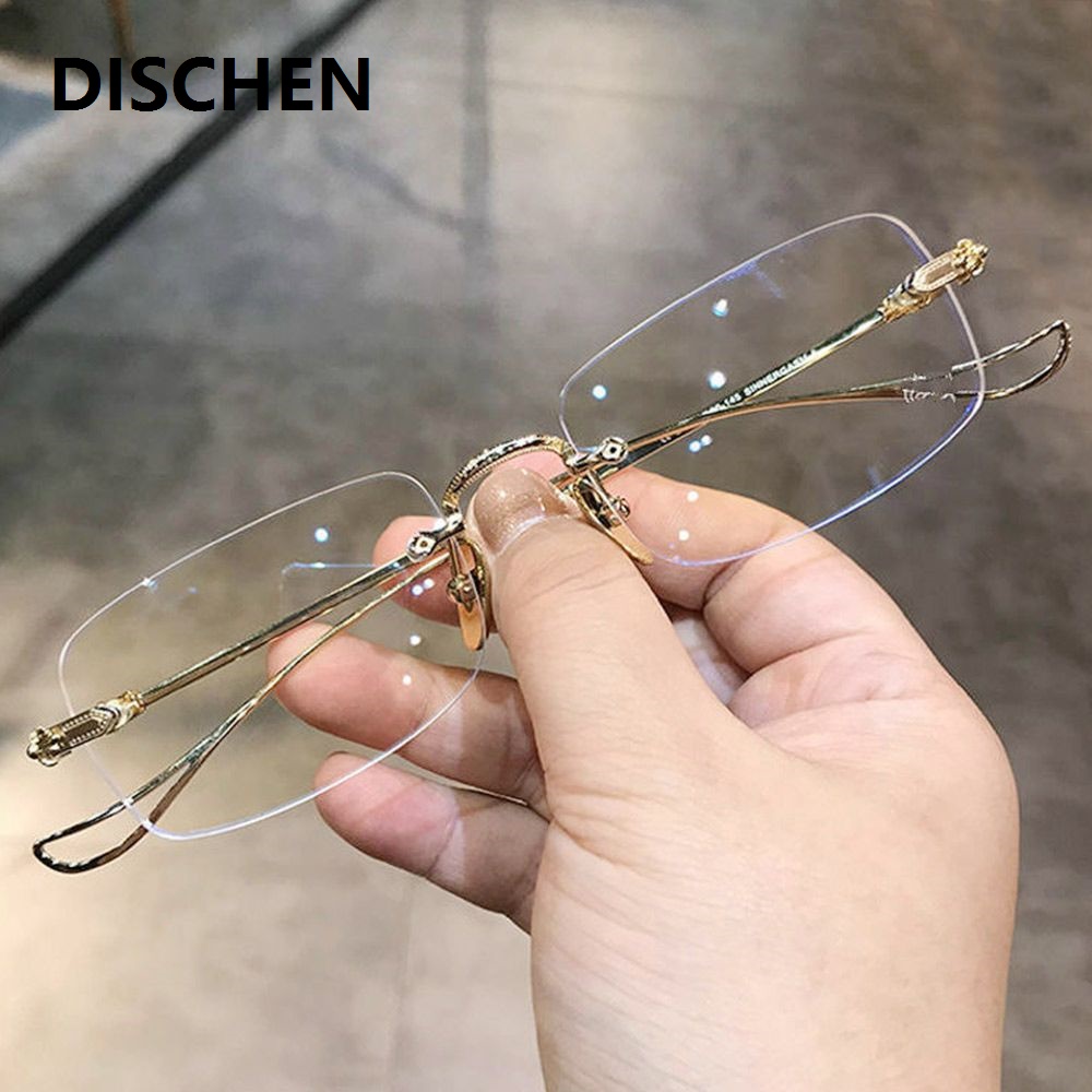 DISCHEN High Quality Anti-Blue Light Glasses Women Men Oversized Frame Eye Protection Ultra Light Portable Eyeglasses Durable Office Computer Goggles