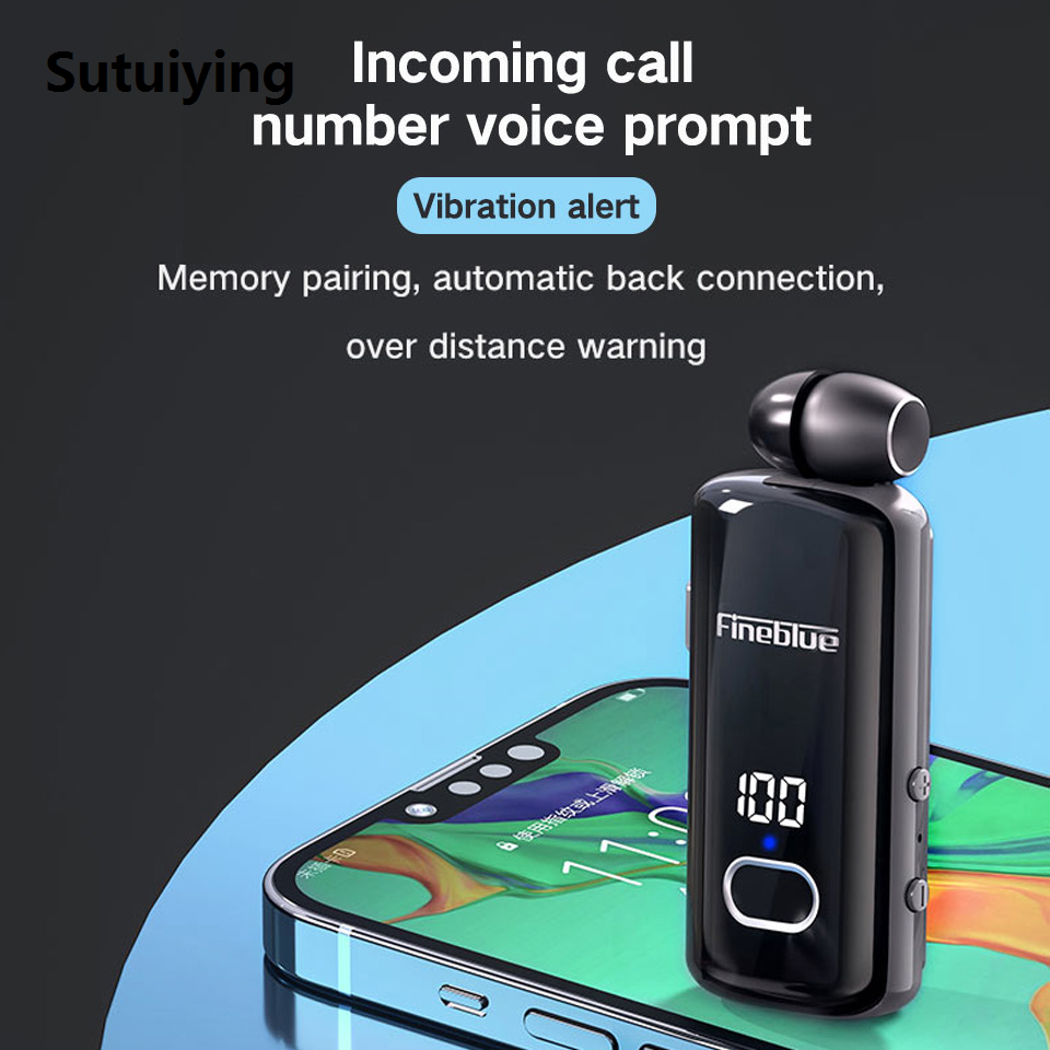 Sutuiying Headset Call Reminder Vibrate 5.3 Stretch F520K F920F580 Peblue Newest Fin Wireless Headset Bluetooth Shrinkable Portable Headset