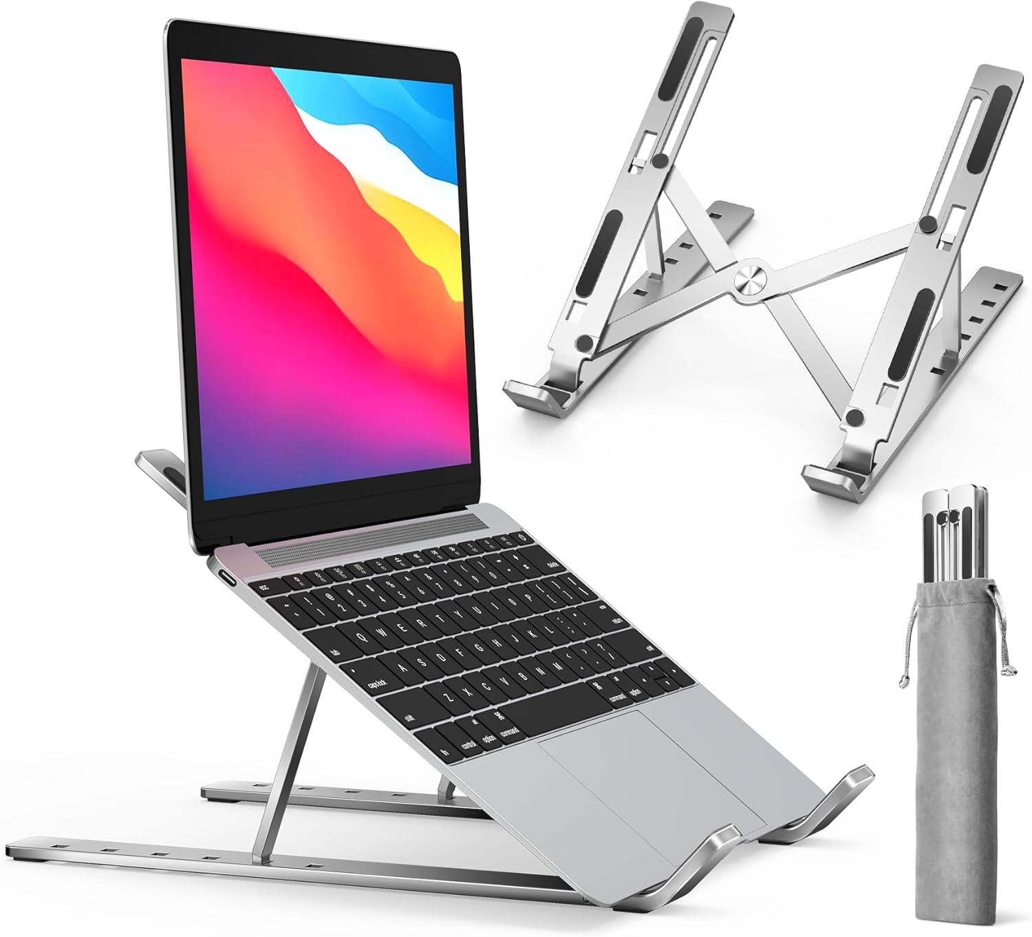 Laptop Stand, Laptop Holder Riser Computer Tablet Stand, 6 Angles Adjustable Aluminum