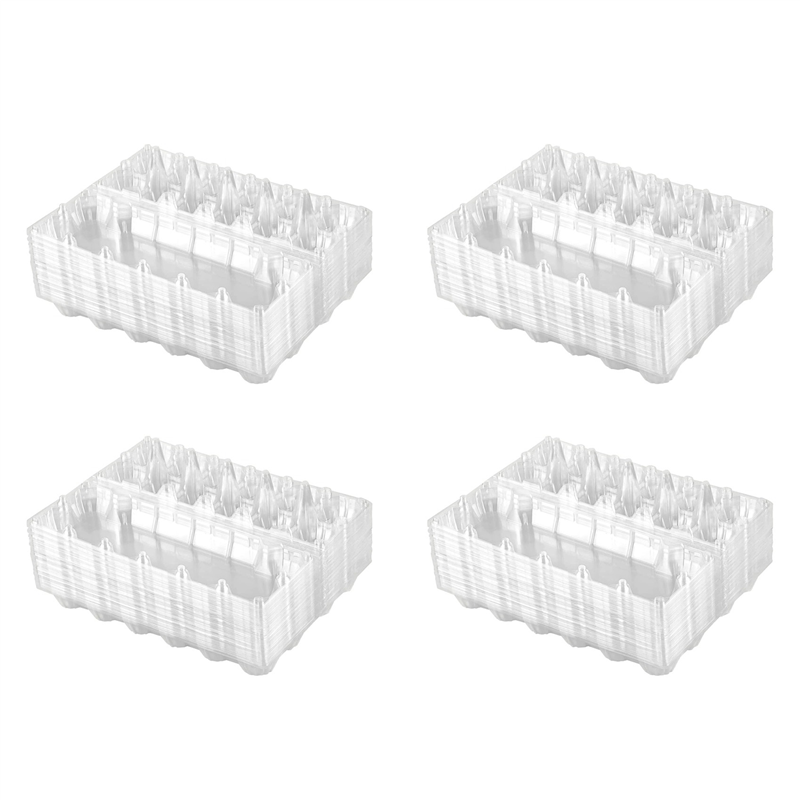 96Pcs Plastic Egg Cartons Bulk Clear Chicken Egg Tray Holder for Family Pasture Chicken Farm Business Market- 12 Grids