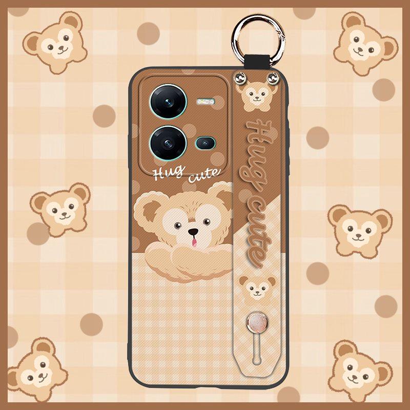 Silicone Soft case Phone Case For VIVO V25 5G/V25E 4G/X80 Lite Durable ring Wrist Strap Lanyard Anti-dust Kickstand Cute