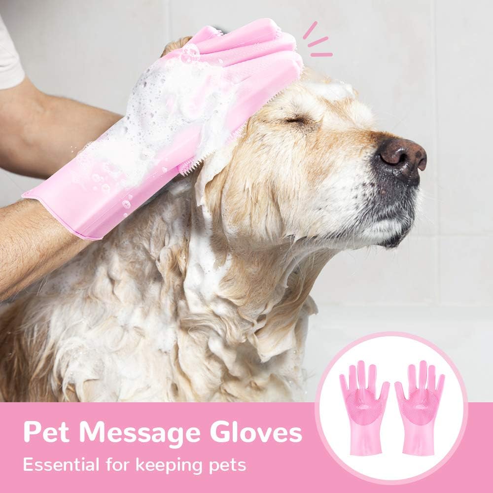 Pet Shower Silicone Gloves 1 Pair