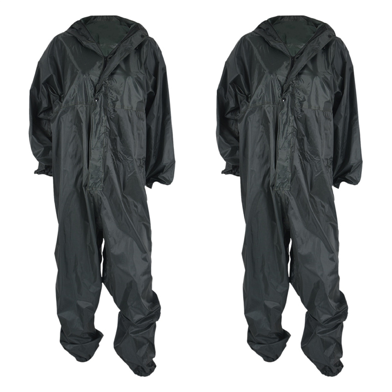 fasdaga 2X Fashion Motorcycle Raincoat /Conjoined Raincoat/Overalls Men and Women Fission Rain Suit Rain Coat XXL ArmyGreen