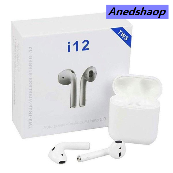 NEW Anedshaop TWS-i12 Wireless Air Pods Full Set with Box TWS True Wireless Bluetooth Headset Fashion 5.0 Touch Control Earbuds EarPods Earphones for Android and iOS Mobile Phone