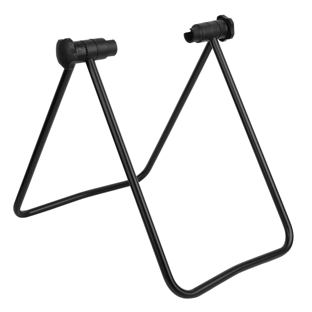 Durable Adjustable Bicycle Stand Foldable Metal Bike Parking Stand Heavy Duty Stable Bike Trainer Indoor Use