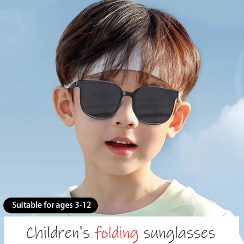 UV Anti Boys Sunglasses Baby Sunglasses Girls Fashion New Quare Vintage Kids Korean Folding Outdoor Sunglasses