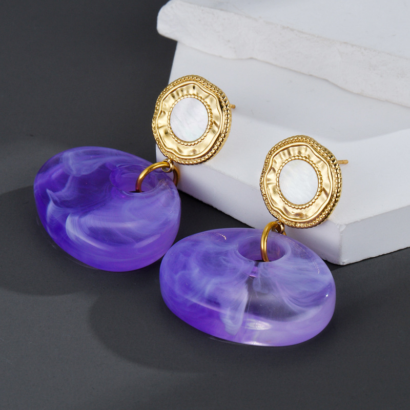 【Fashion-forward】Niche Design Sense Geometric Retro Earrings Accessories Chinese Style Simple Temperament Titanium Women's Jewelry