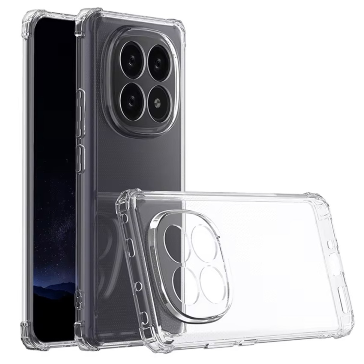 Redmi Note 14 Pro+ Clear Case, Shock-Absorption Reinforced Corner Soft TPU Mobile Phone Case