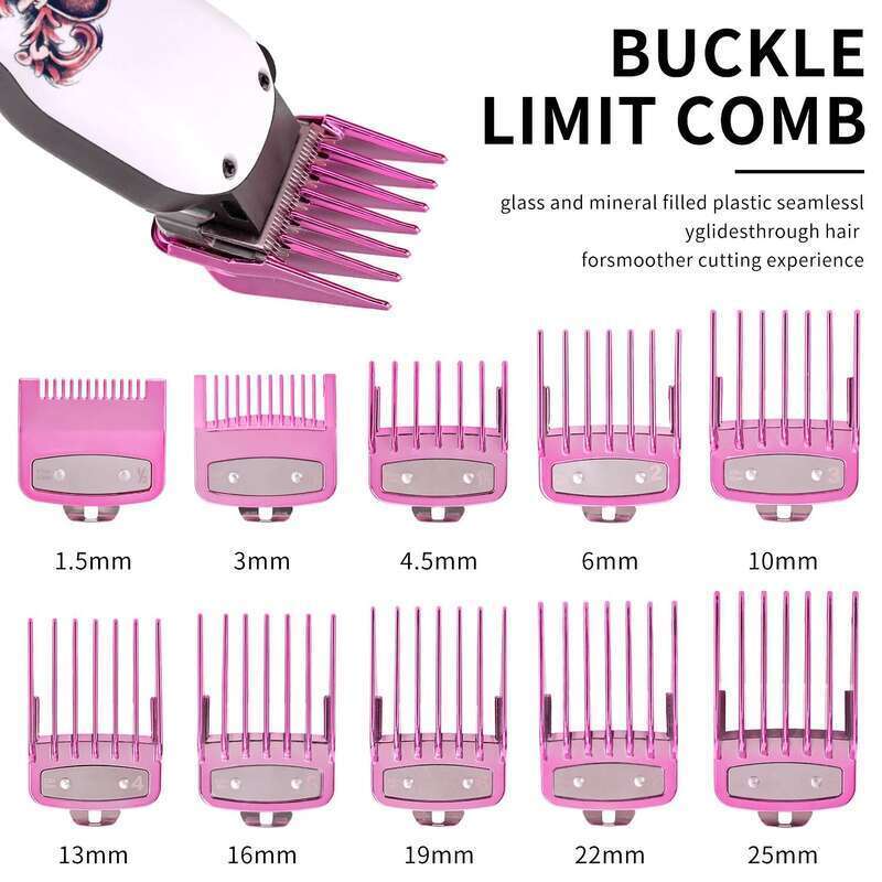 10 Grids Sizes Men Hair Clipper Limit Comb Salon Cutting Electroplated colorHair Trimmer Hairdressing Barber Storage Tool
