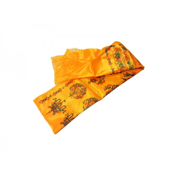 2 Pieces of Traditional Nepali Tibetan Design Silk Khada Length:- 125 cm | Color May Vary