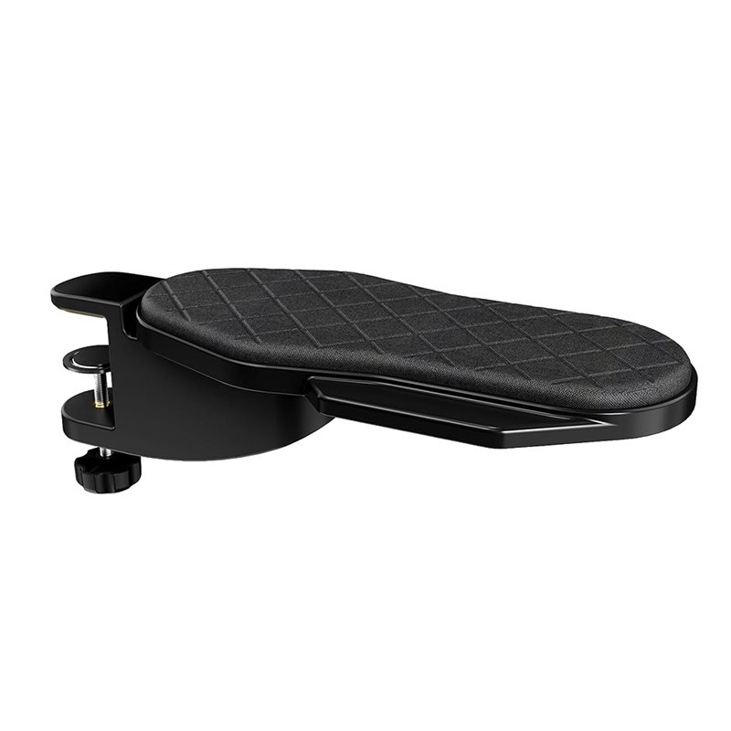 Ergonomic Desk Extender Tray Arm Mount Wrist Rest Shelf, 180° Swivel Elbow Support, Table Mount Design