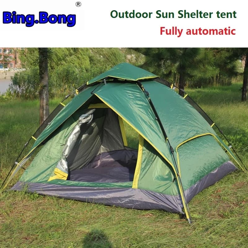 Outdoor Sun Shelter tent 3-4 fully automatic two-layer tarp double tents picnic awning rainproof camping toldo beach tent gazebo