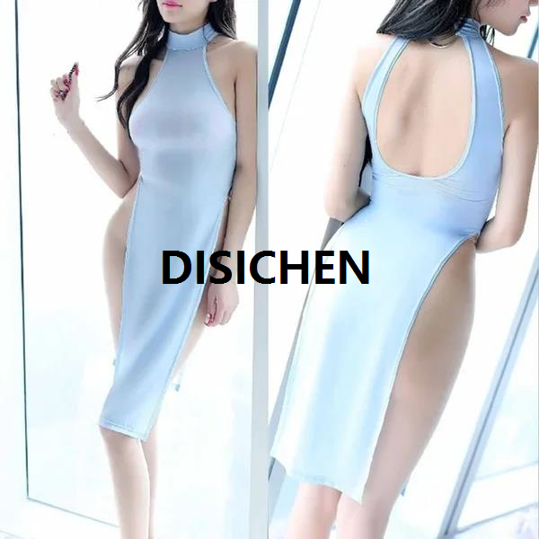DISICHEN Slim High Slit Leg Qipao Cheongsam Dresses White Backless Night Chinese Style Bodycon Long Mini Dress for Women Special