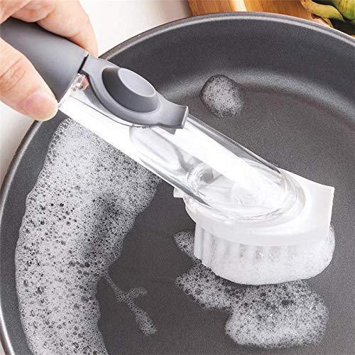 Handle Dish Sponge with Removable Head - TPR Dish Brush for Easy Cleaning