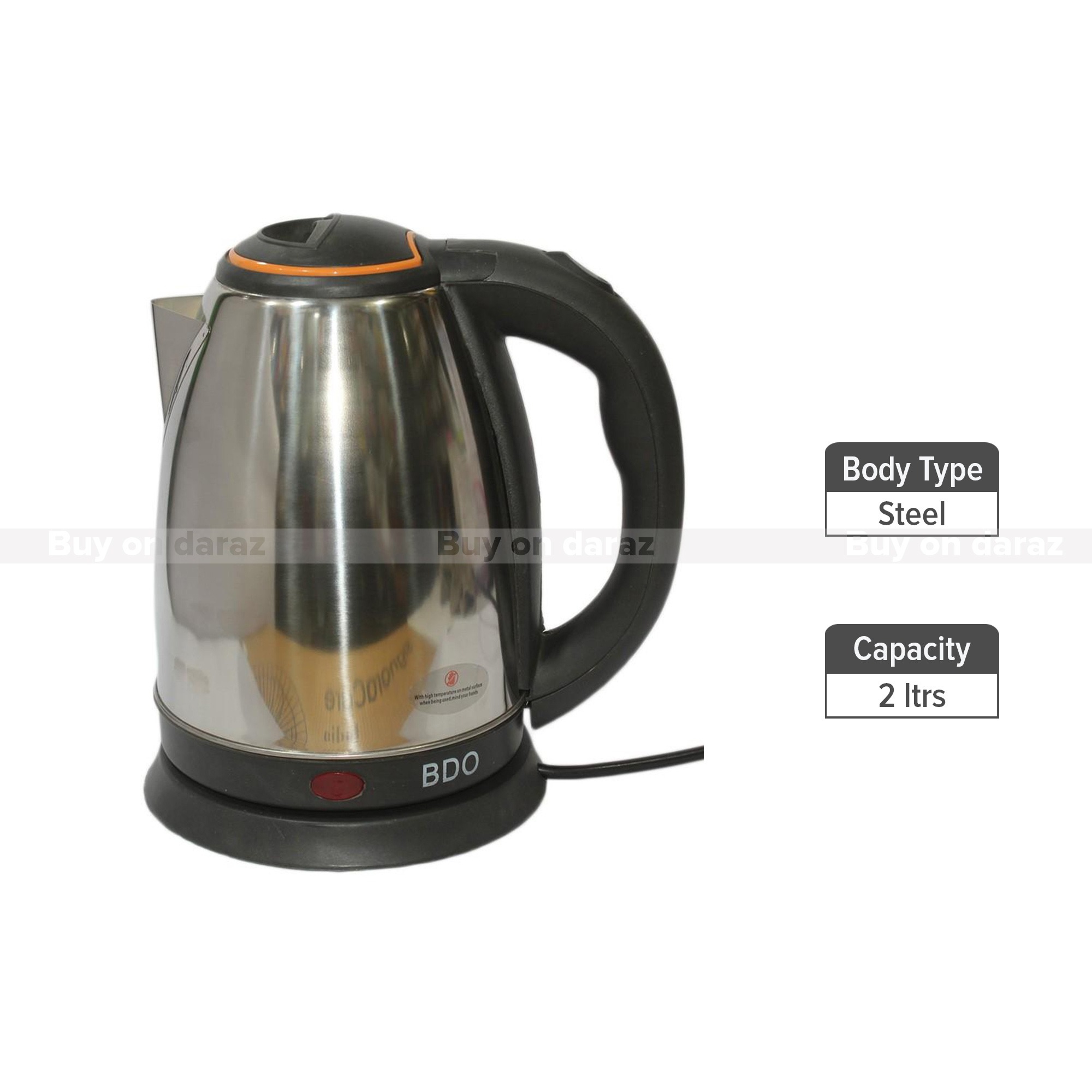 Stainless Electric Kettle - 2 Ltr