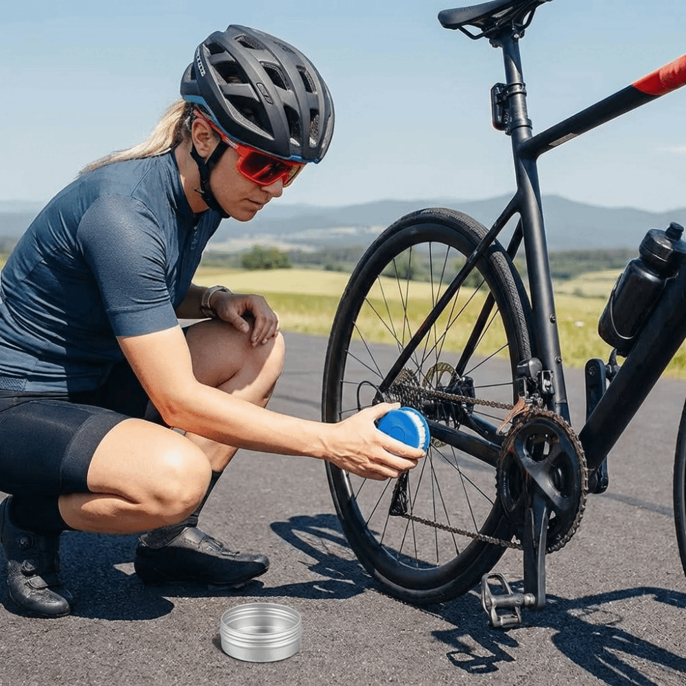 Cycling Accessories Portable Design Bicycle Chain Lubricator Cleaning Function Roller Type Bike Chains Oil Roller Maintenance Tool Lubrication Device Lubricating Disc Cycling Gear