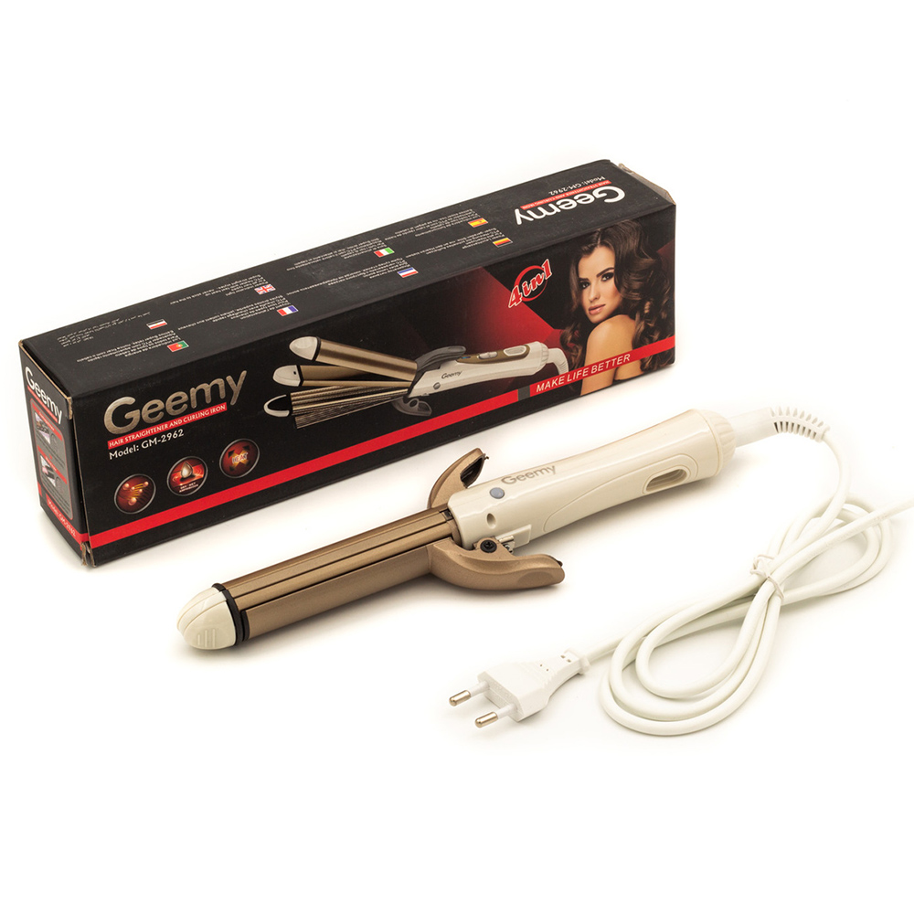 Geemy Professional Hair Straightener + Wave + Curler 4In1