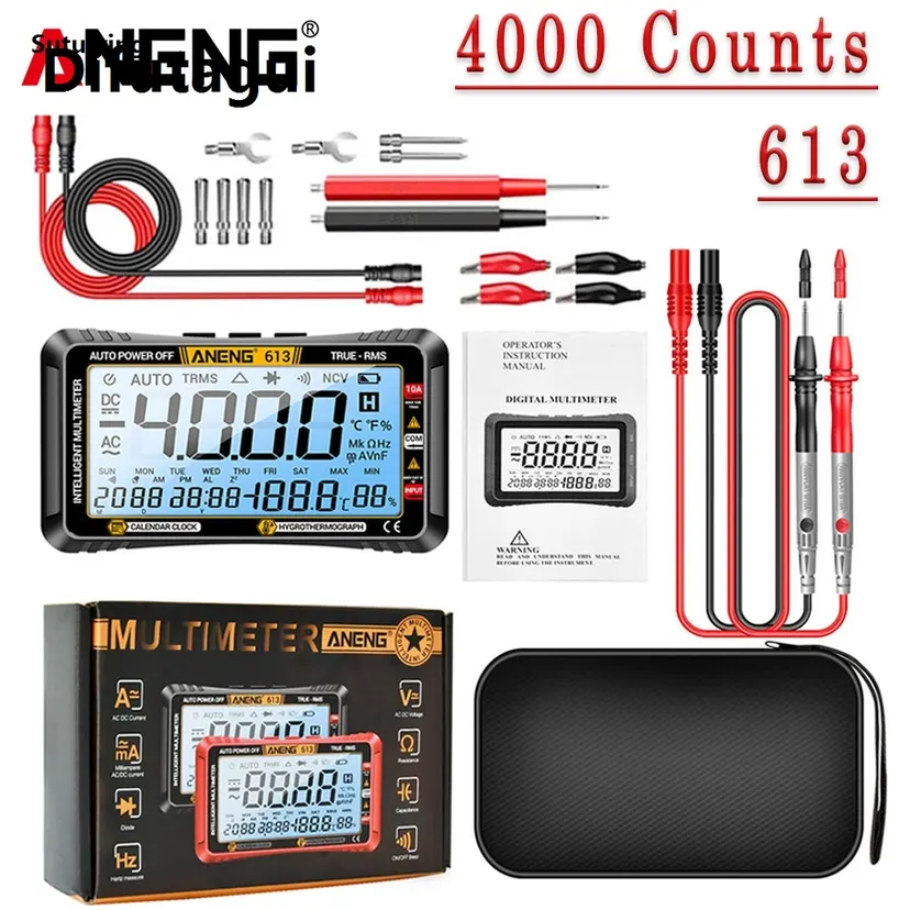 Difutagui 【2025 Version】 Sutuiying ANENG 613 Smart Multimeter 4000 Counts Digital AC/DC Curent Fifty percent discount Voltage Resistor Measurement 3 in 1 Professional Test Tools