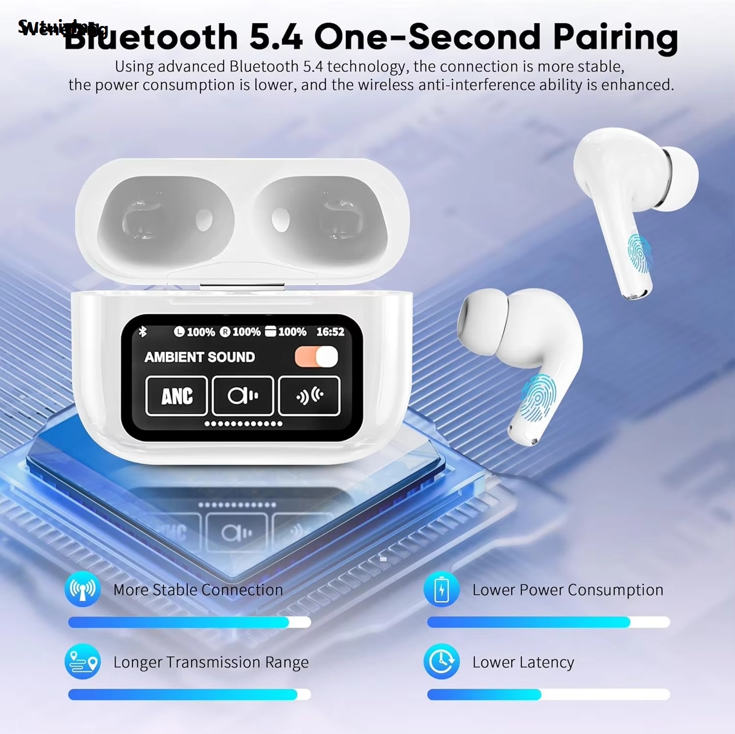 Wenefang Sutuiying Original Air Pro A58 TWS Wireless Bluetooth Headset 5.3 Headphone High Quality Luxury Mini Earphone With Mic Charging Box For Xiaomi iPhone Earbuds