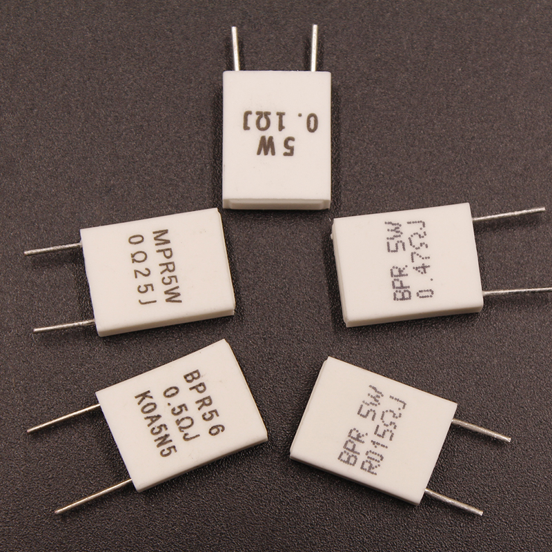 10Pcs MPR non inductive resistors 5W 0.01R 0.5R 0.068R 0.015R 0.22R 0.47R 0.25 ohm 0.015 ceramic cement resistors