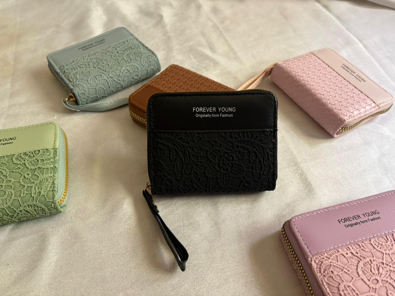 Forever Young Cute Aesthetic PU Leather Small Wallet for Women - Compact Coin, Card & Cash Organizer