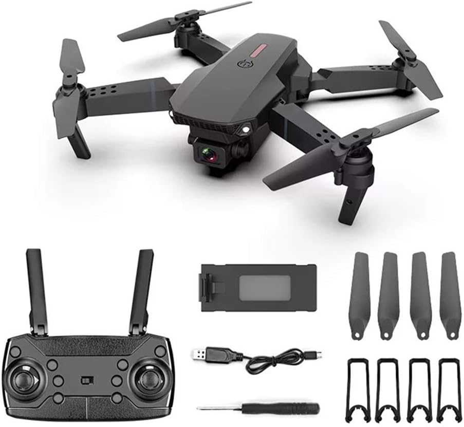 E88 Foldable Droonee with 4K HD FPV Dual Camera, Dronee Quadcopter Support App Control, Trajectory Flight, Altitude Hold, 3D Flip, for Children, Adults