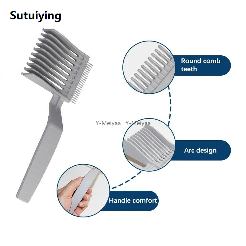 Sutuiying Hair Cutting Positioning Comb Professional Barber Clipper Blending Sales promotion Flat Top Combs for Salon Hairdressing Styling Tools