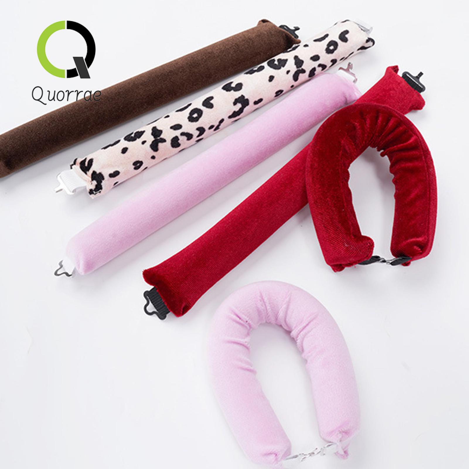 New style Hair Maker Velvet Fabric Roll No Hot Hair Tool 4pcs/set Large Styling Roller Set with Silk Scarf Quorrae Power Grip Curler Set Leopard Velvet Curls