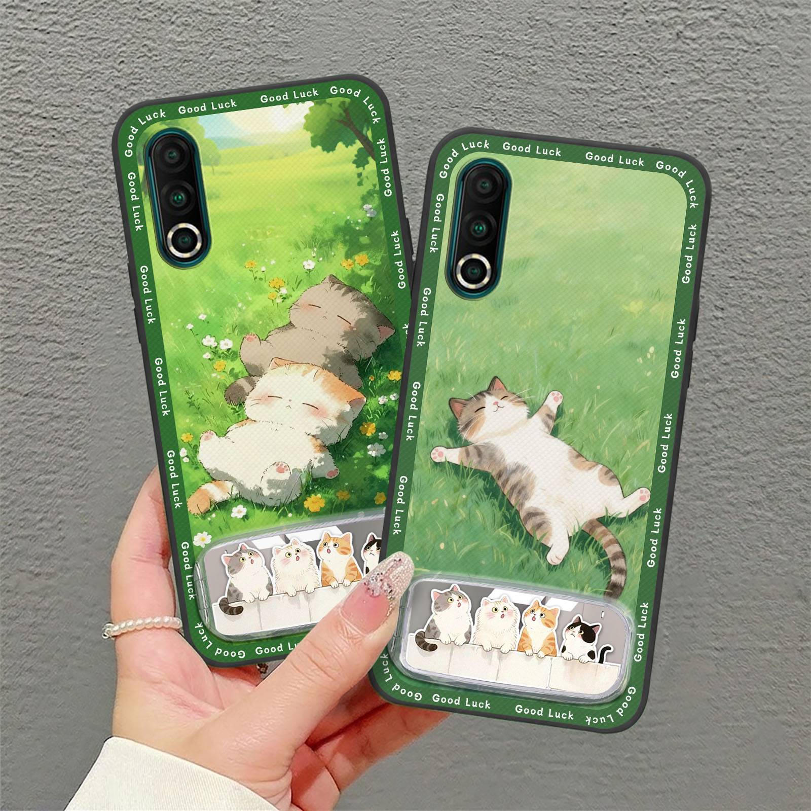 Cloth Patch Kickstand Phone Case For LG Aristo3/Aristo2 Cartoon Back Cover Waterproof Shockproof Full wrap Phone Pouch