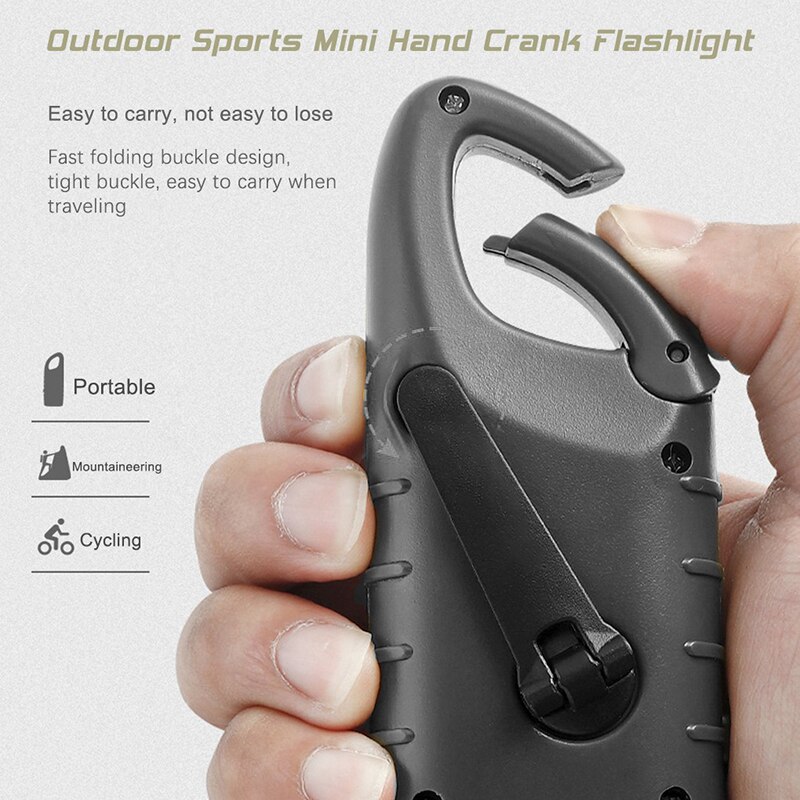 Hand Crank Solar Powered Flashlight,Emergency Rechargeable LED Flashlight,Survival Flashlight,Torch for Outdoor Sports,B