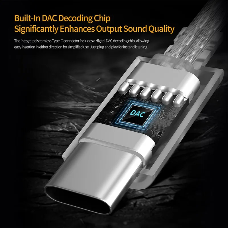 2025 New New KZ TypeC Silver Plated Upgraded Earphone Cablel DAC Digital Decode Stereo 2 PIN 0.75MM HIFI For ZSNPro EDXPro Merga Castor