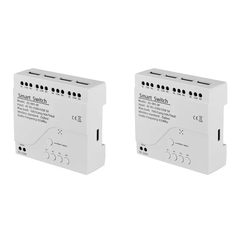 NCANRUI 2X 4 Channels Tuya ZigBee Smart Switch Module RF433 Smart Home Automation DIY Breaker Wireless Relay Voice Control