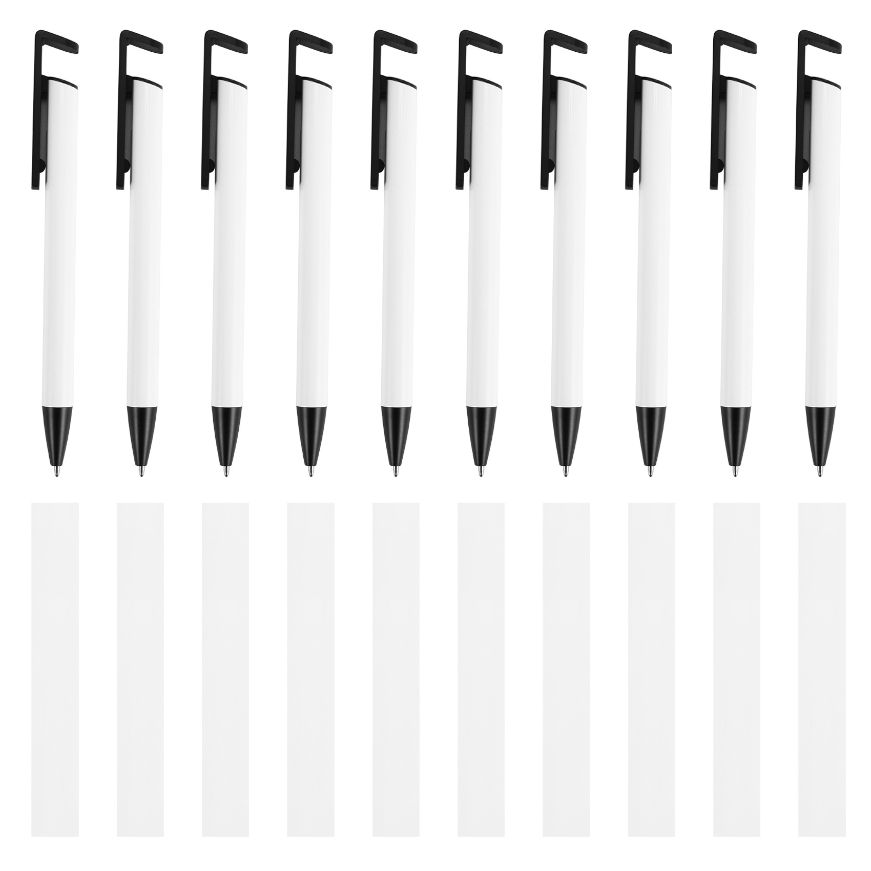 NAMUNY Pack of 10 Sublimation Pen Blanks with Shrink Wrap Coated Aluminum Tube Body for Sublimation Printing Ballpoint Pens