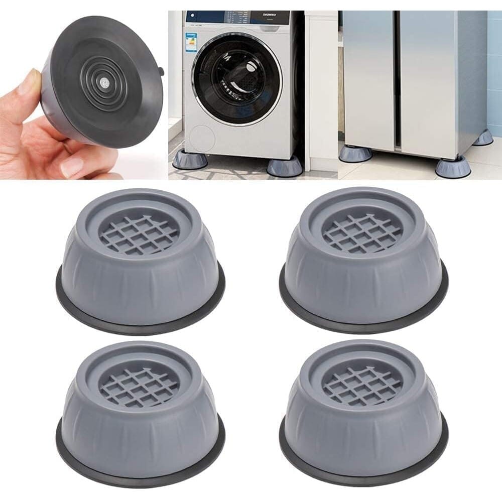 4Pcs Washing Machine Anti-Vibration Mute Protection Mat, Washer and Dryer Combo, Anti-Skid Foot Pad Dryer, Mat for Refrigerator & Washing Machine
