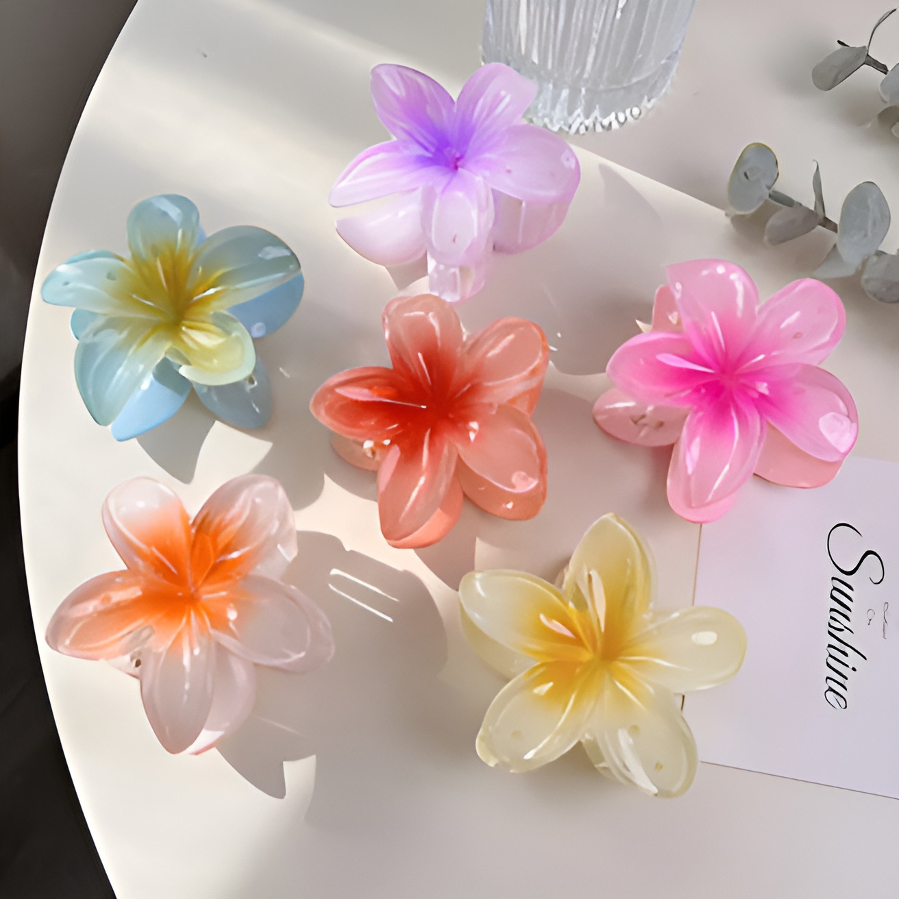 Korean Style Flower Candy Color Hair Claw Clip - 7CM Large, Perfect for Women’s Hairstyles and Fashion