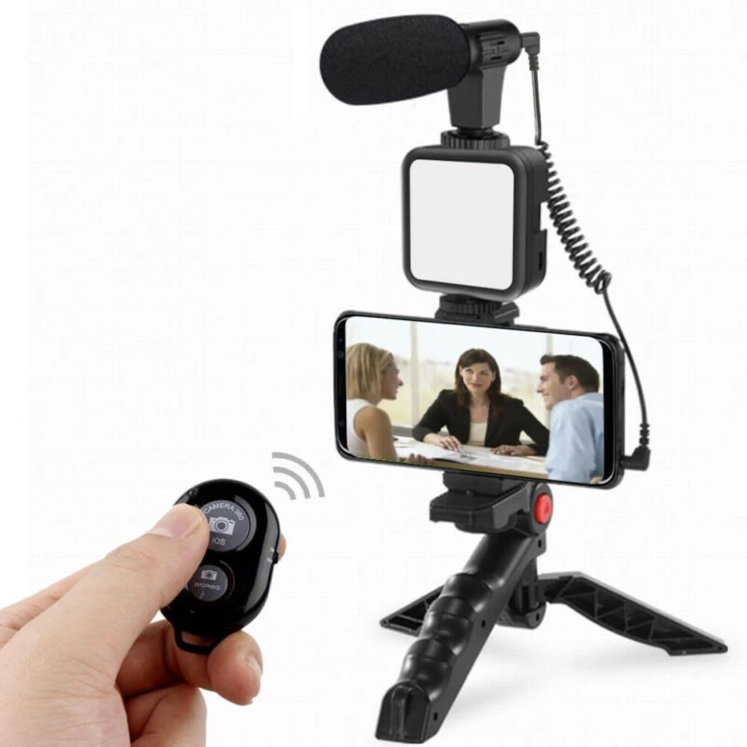Vlogging KIT-01LM Video Recording Equipment with Tripod Mic and Light iphone for Camera Phone Live Smartphone Gopro Youtube