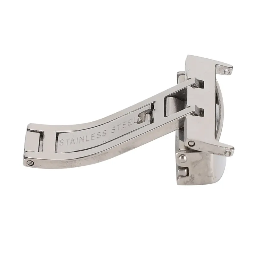 Practical Stainless Steel Watch Clasp Single Fold Silver Color Watchband Clasp Deployment Clasp Watch Replacement