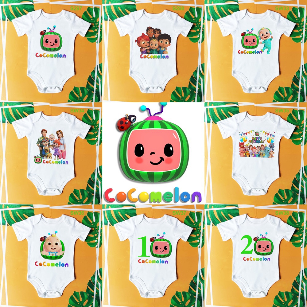 Cocomelon Cute Print Cartoon Baby Boys Girls Unisex Bodysuit Cocomelon Theme Romper Jumpsuits O8DX