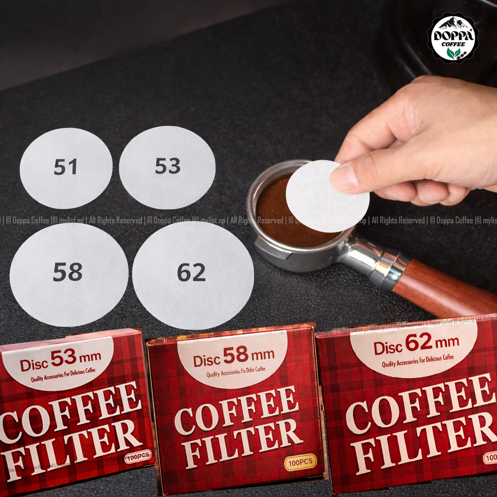 DOPPA Coffee® ROUND Filter paper | Round Coffee Filter Paper | Aeropress Filter Paper | Disc Filter Paper | Moka Pot Filter Paper | Portafilter paper (100 Pcs/PACK)