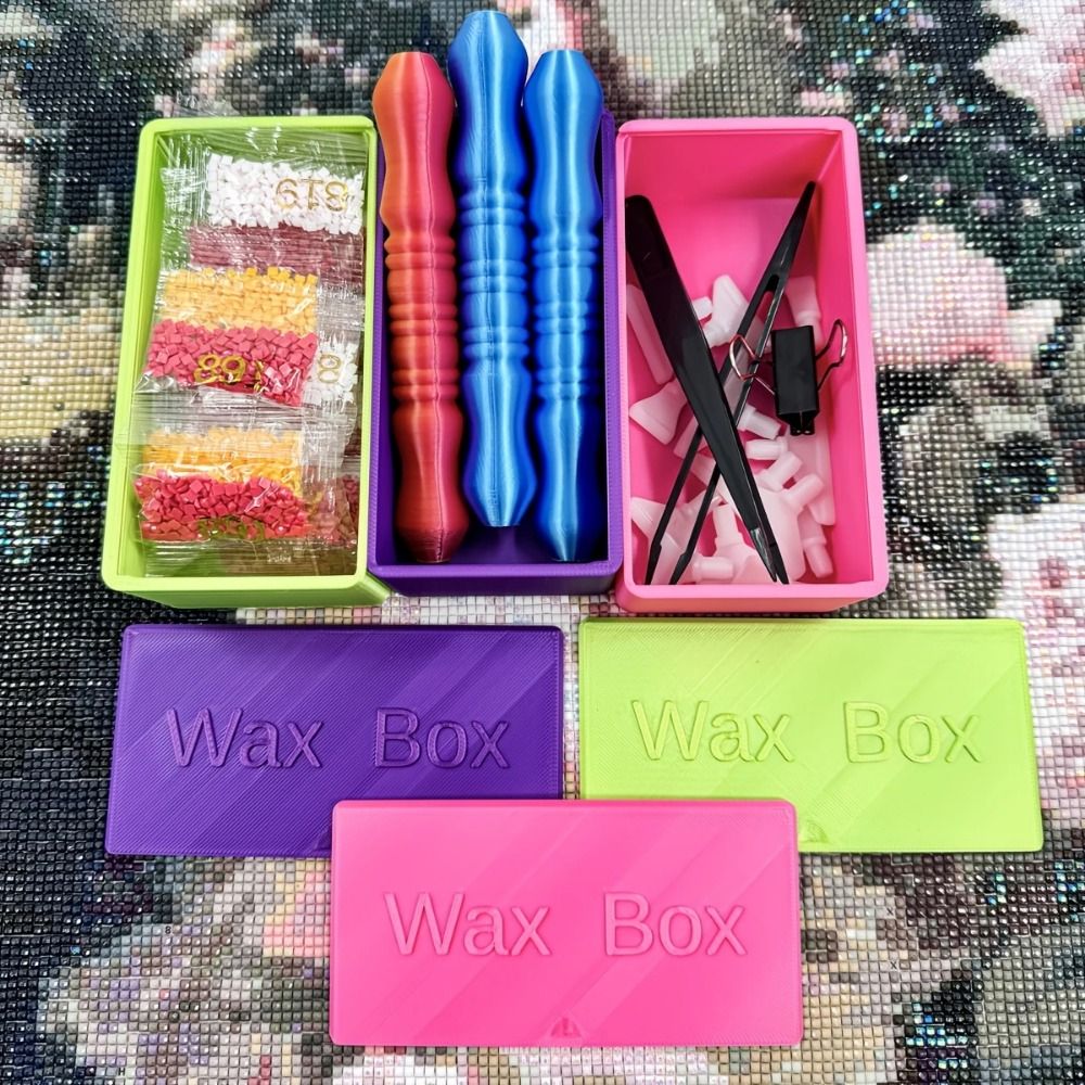 New DIY Craft 3D Diamond Painting Wax Box with Lid Colorful Diamond Painting Pen Containers Embroidery Plastic Glitter Drill Storage Container for Nail Art