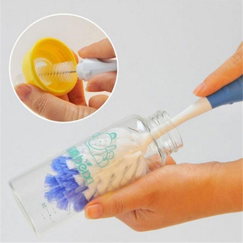 Bottle Nipple Brush Set Silicone Baby Bottle Cleaning Brush