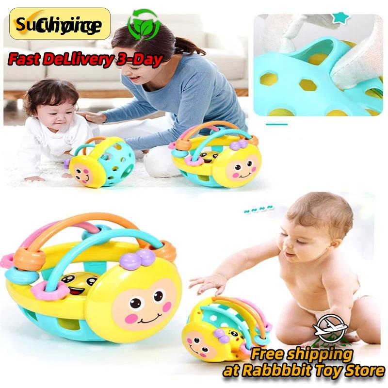 Sutuiying 1 Pc 10cm Baby Toy Catch Ball Bendy Baby Walker Rattles Develop Fashion Intelligence Ball 0-12 Months Plastic Bell Rattle Doll