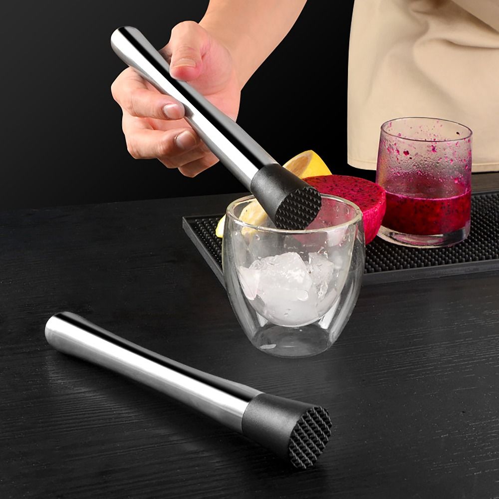 Multifunctional Stainless Steel Ice Cocktail Crushed Bar Tool Mash Juice Stick Ice Hammer Cocktail Popsicle Lemon Hammer Press for DIY Fruit Drinking