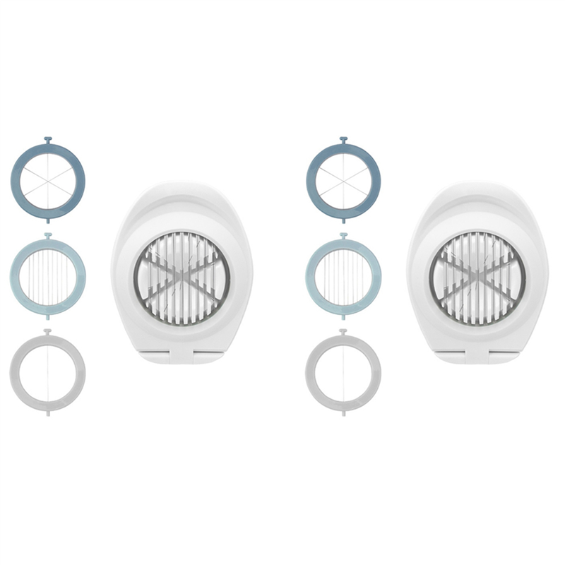 Kqueebee 2X 3 in 1 Multifunctional Egg Slicer Egg Cutter Stainless Steel Blades with Storage Box for Egg Slicer A