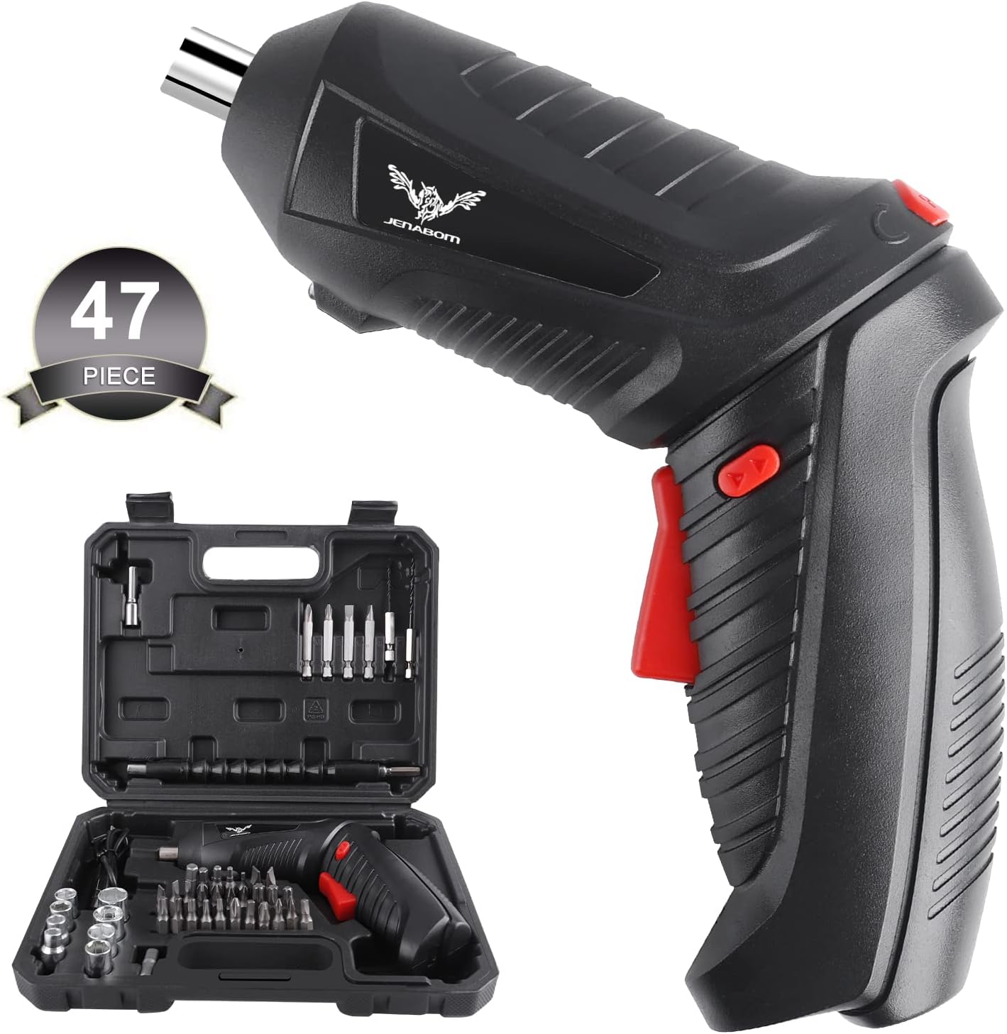 47 in 1 Compact Electric Screwdriver Kit, 3.6V Cordless & USB Rechargeable, 3.5N·m Torque Power Driver with 47 Bits - Ideal for Electronics and Furniture Fixing