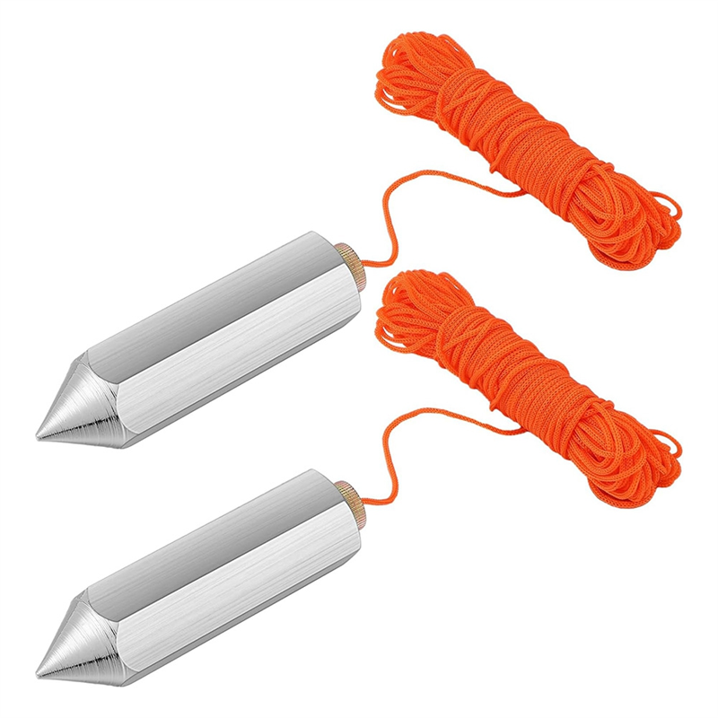 NCANRUI 2 Pcs Hexagon Steel Plumb Bob790-8, 8 Ounce Plumb Alloy Steel Plumb Building Measuring Hammer Crafting Plumb Wire Kit