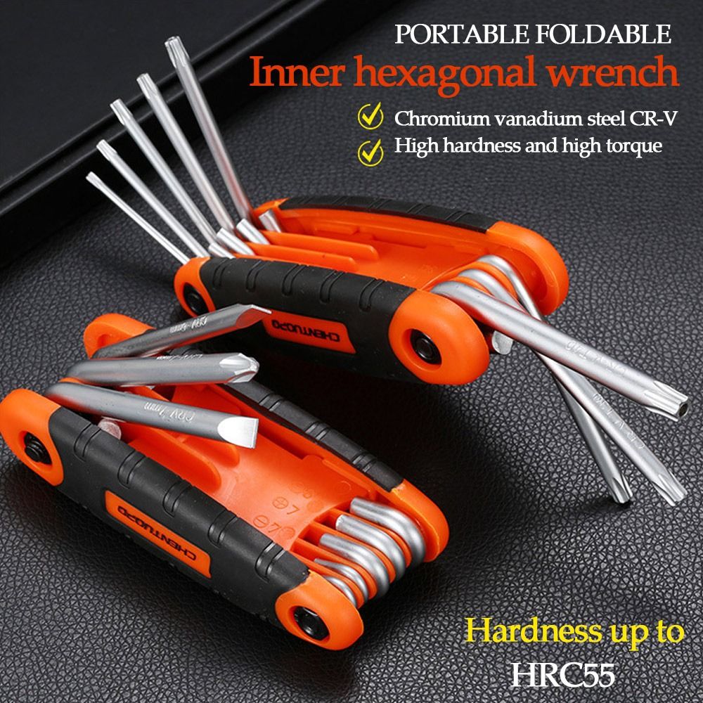 Portable Folding Multifunctional Hexagon Spanner Hexagonal Wrench Hand Tool Screwdriver Set