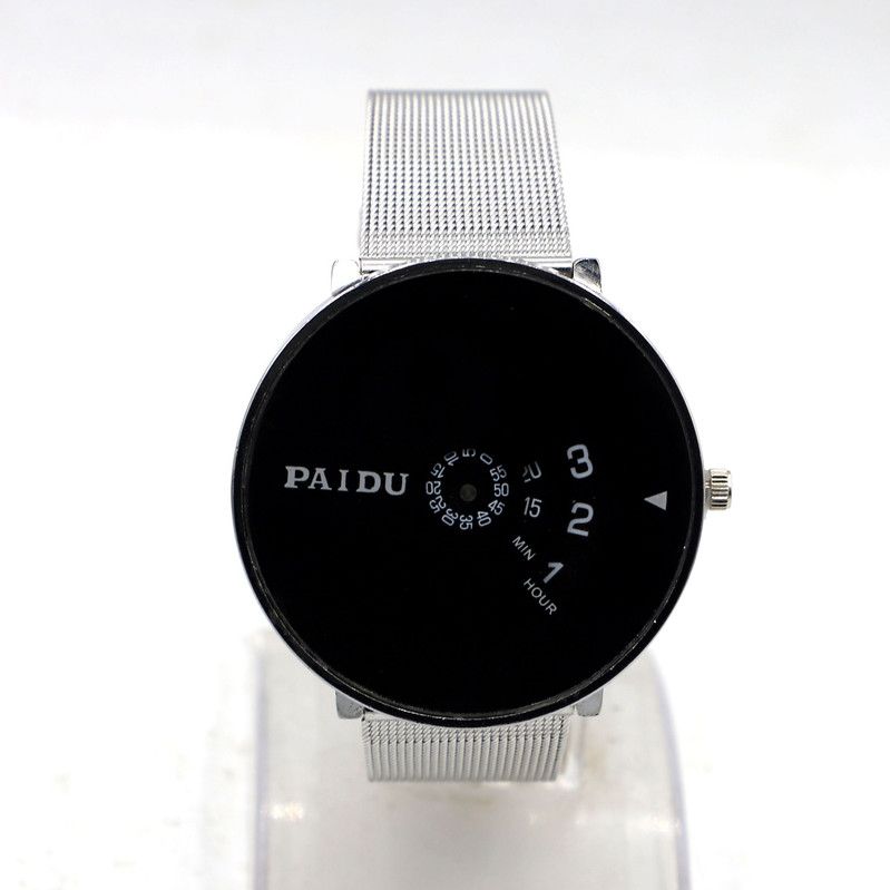 Watch For Women || Paidu Round Dial Black Dial Stainless Steel Silver Chain Best Quality Watch For Women || Sold By Watch House