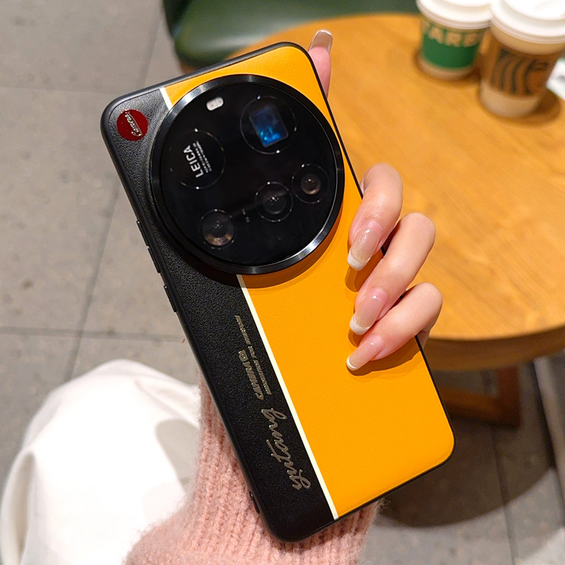 HODON Fashion Contrast Color PU Leather Phone Case For Xiaomi Mi 15 14 Pro 13 Ultra Redmi K80Pro Cases Luminous Protect PC Back Cover