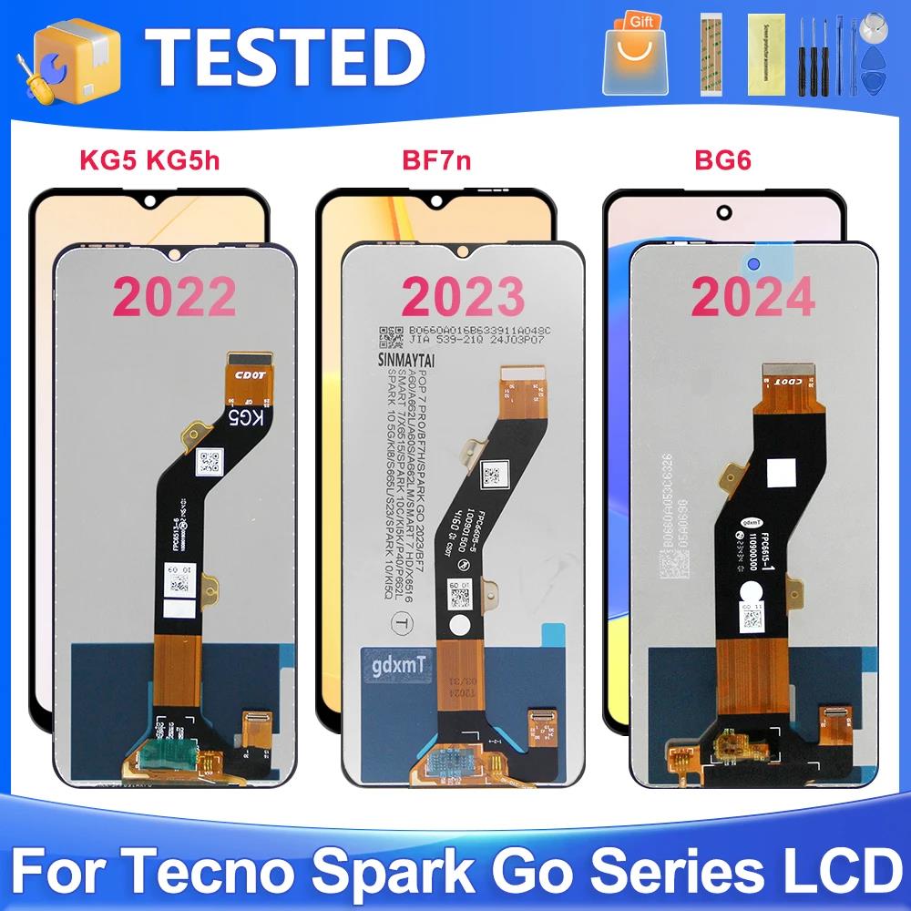 6.6"For TECNO Spark GO 2024 LCD BG6 Display Screen Touch Digitizer Assembly Replacement Parts